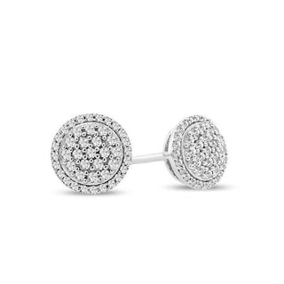 1/4 Carat Diamond Halo Stud Earrings in 10K White Gold