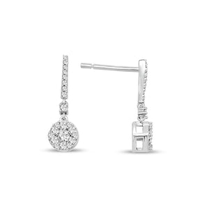 1/2 Carat Diamond Dangle Earrings in 10K White Gold