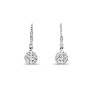 1/2 Carat Diamond Dangle Earrings in 10K White Gold