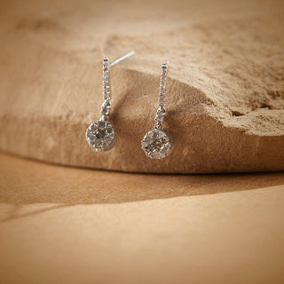 1/2 Carat Diamond Dangle Earrings in 10K White Gold