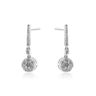 1/2 Carat Diamond Dangle Earrings in 10K White Gold