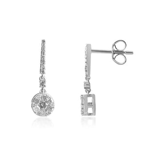 1/2 Carat Diamond Dangle Earrings in 10K White Gold