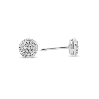 1/4 Carat Diamond Halo Stud Earrings in 10K White Gold