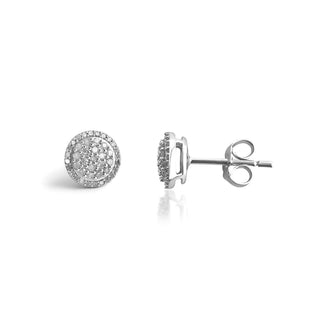 1/4 Carat Diamond Halo Stud Earrings in 10K White Gold