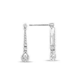 1/4 Carat Diamond Dangle Earrings in 10K White Gold