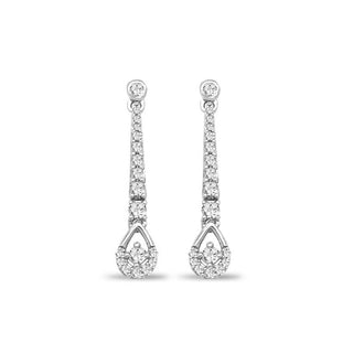 1/4 Carat Diamond Dangle Earrings in 10K White Gold