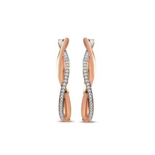 1/5 Carat Diamond Hoop Earrings in Rose Gold-Plated Sterling Silver