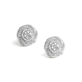 1/3 Carat Diamond Swirl Earrings in Sterling Silver