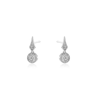 1/6 Carat Diamond Drop Earrings in Sterling Silver