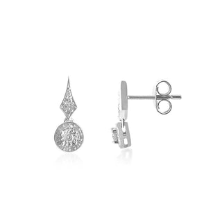 1/6 Carat Diamond Drop Earrings in Sterling Silver