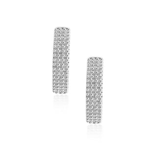 0.65 Carat Diamond Huggie Hoop Earrings in Sterling Silver