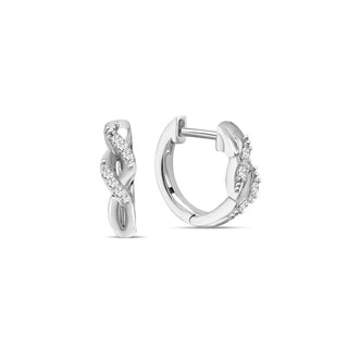 1/10 Carat Diamond Twist Huggie Hoop in Sterling Silver