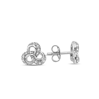 Diamond Accent Knot Earrings in Sterling SIlver