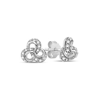 Diamond Accent Knot Earrings in Sterling SIlver