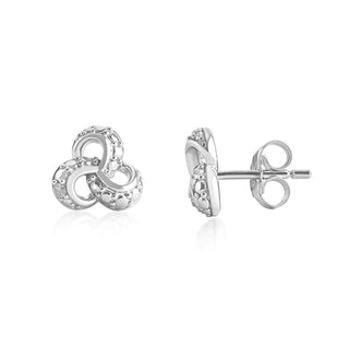 Diamond Accent Knot Earrings in Sterling SIlver