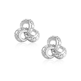 Diamond Accent Knot Earrings in Sterling SIlver