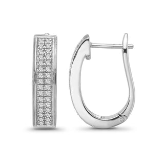 1/3 Carat Diamond Hoop Earrings in Sterling Silver