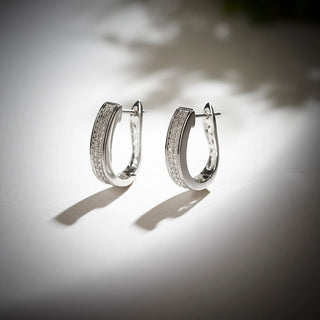 1/3 Carat Diamond Hoop Earrings in Sterling Silver