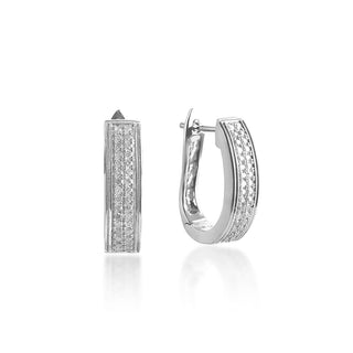 1/3 Carat Diamond Hoop Earrings in Sterling Silver