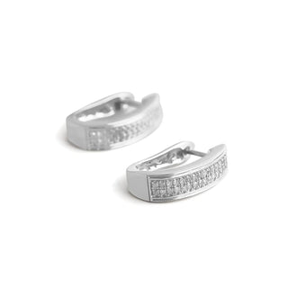 1/3 Carat Diamond Hoop Earrings in Sterling Silver