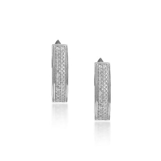 1/3 Carat Diamond Hoop Earrings in Sterling Silver