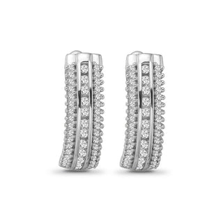 1/2 Carat Diamond Hoop Earrings in Sterling Silver