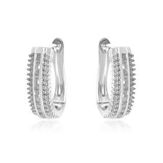 1/2 Carat Diamond Hoop Earrings in Sterling Silver