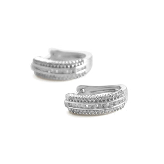 1/2 Carat Diamond Hoop Earrings in Sterling Silver