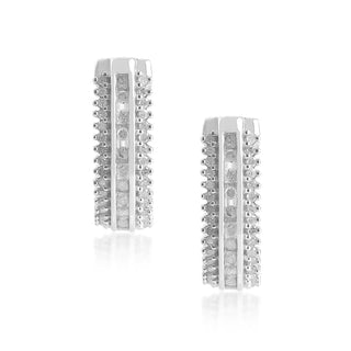 1/2 Carat Diamond Hoop Earrings in Sterling Silver