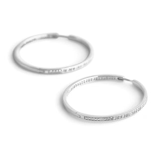 1/2 Carat Diamond Inside-Out Hoop Earrings in Sterling Silver (38mm)