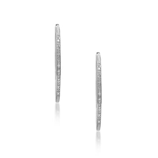 1/2 Carat Diamond Inside-Out Hoop Earrings in Sterling Silver (38mm)