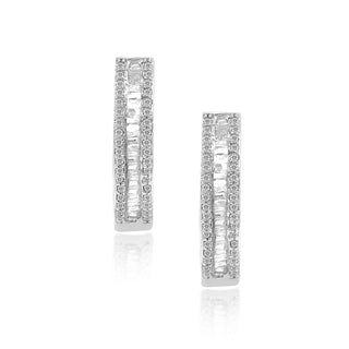 1/3 Carat Diamond Hoop Earrings in Sterling Silver