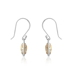 4.00 Carat Citrine Heart Dangle Earrings in Sterling Silver