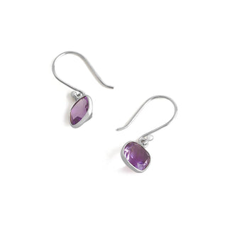 2.00 Carat Amethyst Dangle Earrings in Sterling Silver