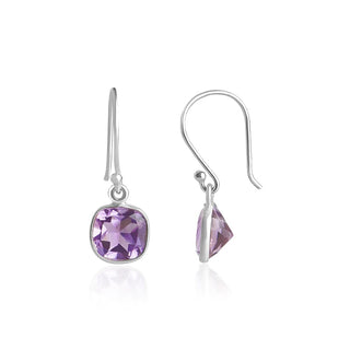 2.00 Carat Amethyst Dangle Earrings in Sterling Silver