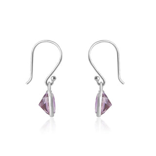 2.00 Carat Amethyst Dangle Earrings in Sterling Silver