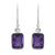 2.50 Carat Amethyst Dangle Earrings in Sterling Silver