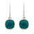 3.80 Carat Emerald Dangle Earrings in Sterling Silver