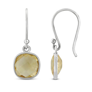 2.00 Carat Citrine Dangle Earrings in Sterling Silver