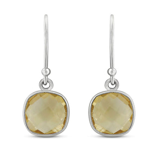 2.00 Carat Citrine Dangle Earrings in Sterling Silver