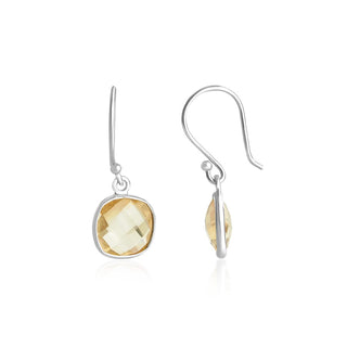 2.00 Carat Citrine Dangle Earrings in Sterling Silver