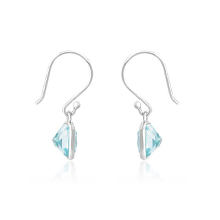 2.50 Carat Blue Topaz Dangle Earrings in Sterling Silver