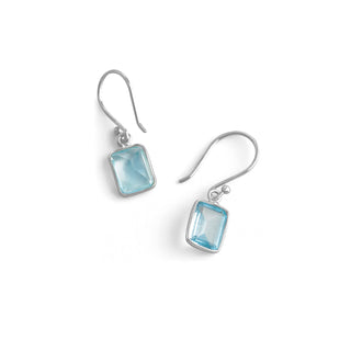 2.00 Carat Blue Topaz Dangle Earrings in Sterling Silver