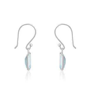 2.00 Carat Blue Topaz Dangle Earrings in Sterling Silver