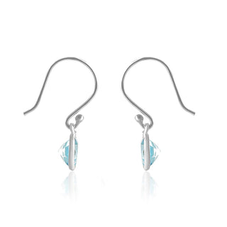 2.00 Carat Blue Topaz Dangle Earrings in Sterling Silver