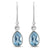 2.00 Carat Blue Topaz Dangle Earrings in Sterling Silver