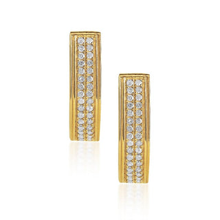 1/3 Carat Diamond Hoop Earrings in Yellow Gold-Plated Sterling Silver