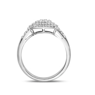 0.40 Carat Diamond Square Ring in Sterling Silver