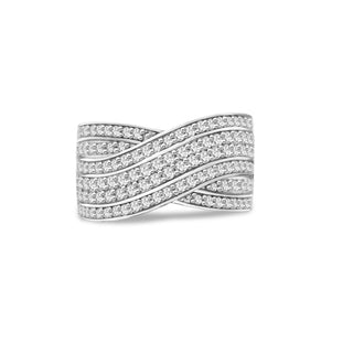 1.00 Carat Diamond Crossover Ring in Sterling Silver