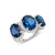 8.00 Carat Genuine London Blue Topaz & White Topaz Ring in Sterling Silver